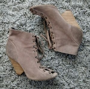 TROUVÉ Suede Lace-Up Booties